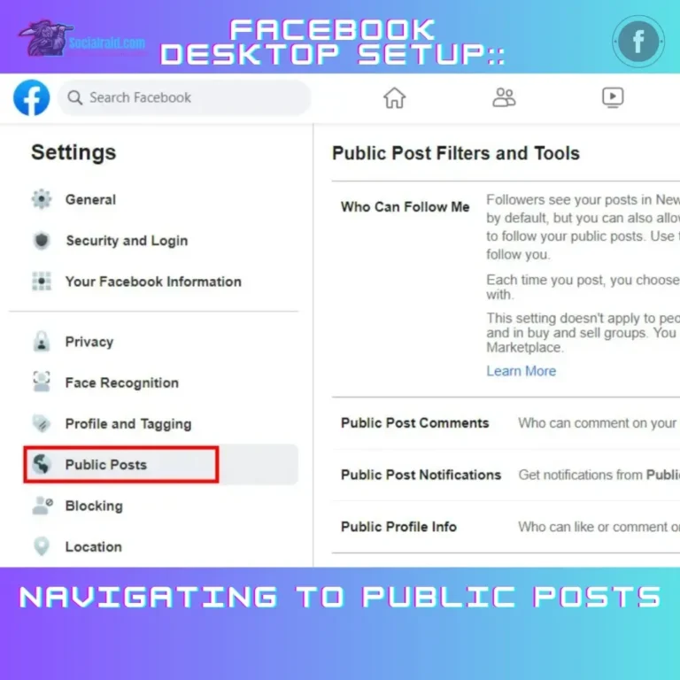A screenshot of the Facebook Settings dashboard showing the left sidebar with the Public Posts tab highlighted in a red rectangular outline, alongside the Public Post Filters and Tools panel on the right.