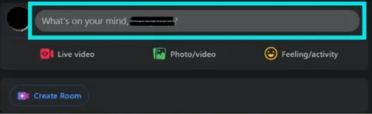 How to make a Facebook post public method 2 step 2 - Click whats on your mind box