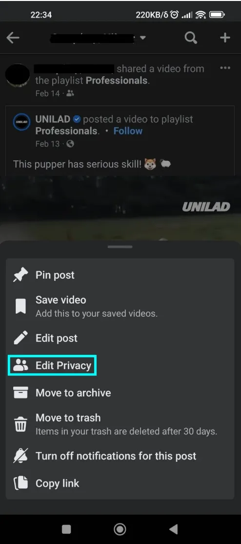 How to make a Facebook post public mobile method 1 step 4 - Tap three dots icon