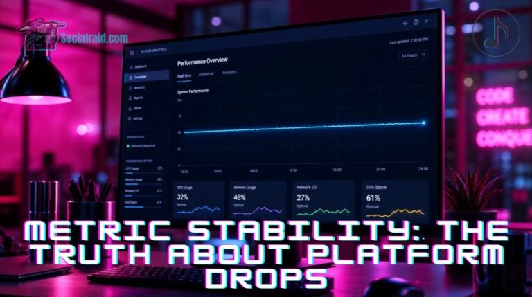 A secure digital shield protecting a social media growth chart from data drops.