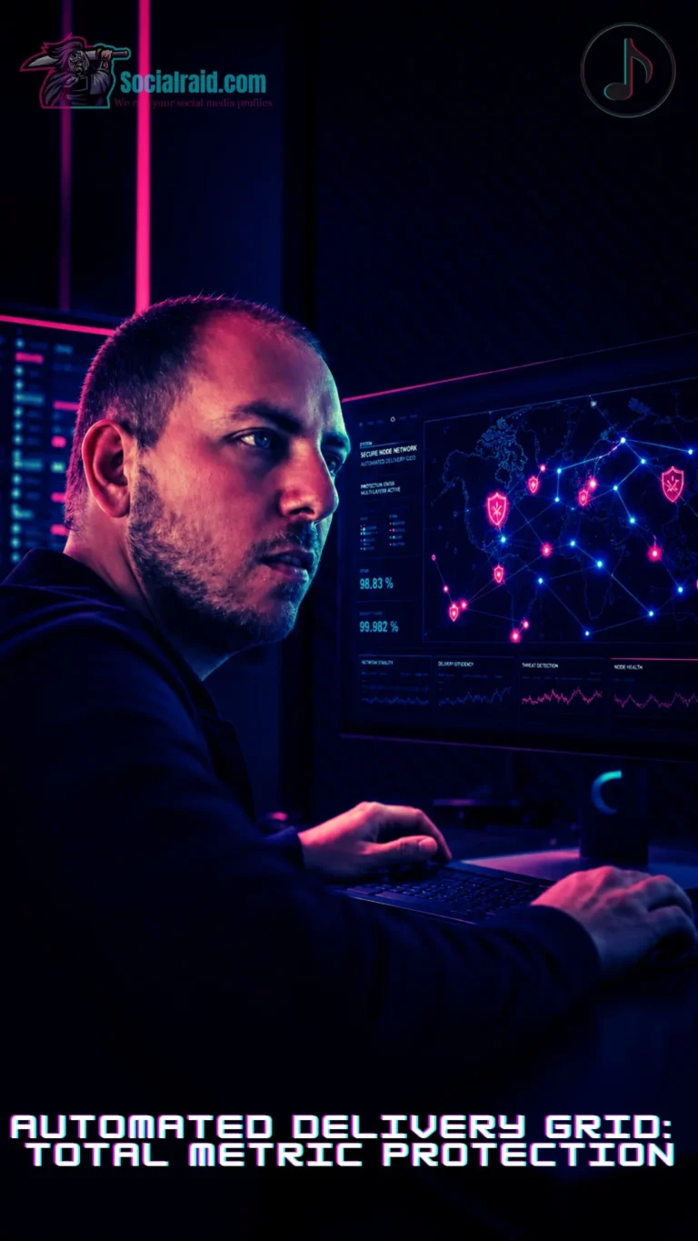 A professional digital analyst monitoring a secure automated delivery grid on a high-tech screen, showing stable metric nodes.