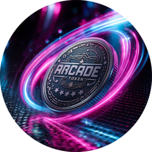 A minimalist glowing digital token passing seamlessly through a fuchsia and iced blue electric checkout loop.
