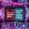 A futuristic main product cover artwork featuring a modernized Gemini Pro AI logo, comparing $20 monthly SaaS fees against zero monthly subscription access up to 18 months.